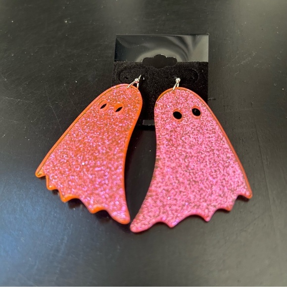 Ghost Pink Sparkle Earrings - Picture 2 of 5